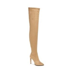 Beige Thigh High Boots